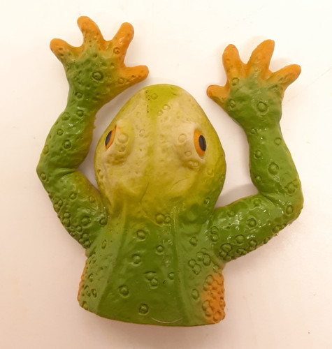 One half rubber frog toy - one, a